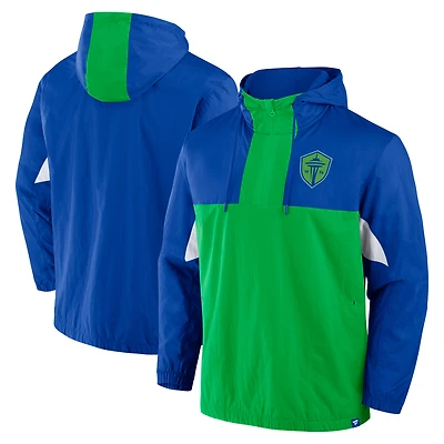 Veste à capuche tissée quart de zip pour homme Fanatics Royal Seattle Sounders FC Free Kick