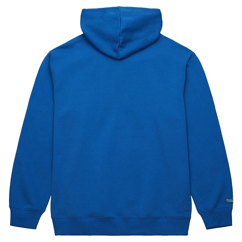 Sweat à capuche en polaire bleu Mitchell & Ness Seattle Sounders FC Crest pour hommes