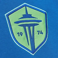 Sweat à capuche en polaire bleu Mitchell & Ness Seattle Sounders FC Crest pour hommes