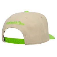 Casquette snapback Mitchell & Ness pour homme, couleur crème/vert rave, Seattle Sounders FC Upside Down Pro Pinch
