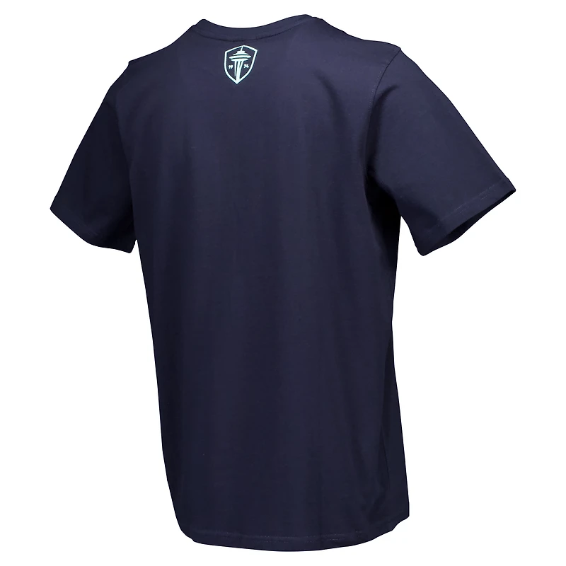 Men's Navy Seattle Sounders FC Multi-Layer Primary Logo Heavyweight Relaxed T-Shirt