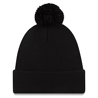 Men's New Era  Black Seattle Sounders FC  Wordmark Pom Cuffed Knit Hat