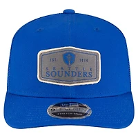Men's New Era  Blue Seattle Sounders FC Labeled 9SEVENTY Trucker Stretch-Snap Adjustable Hat