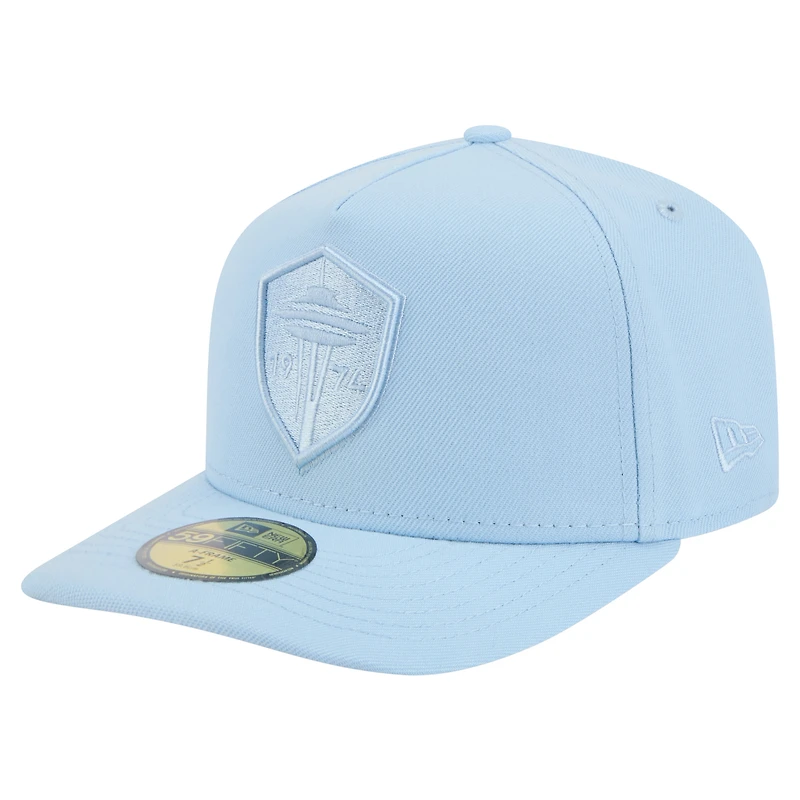 Casquette ajustée A-Frame 59FIFTY bleu clair pour homme New Era Seattle Sounders FC Color Pack