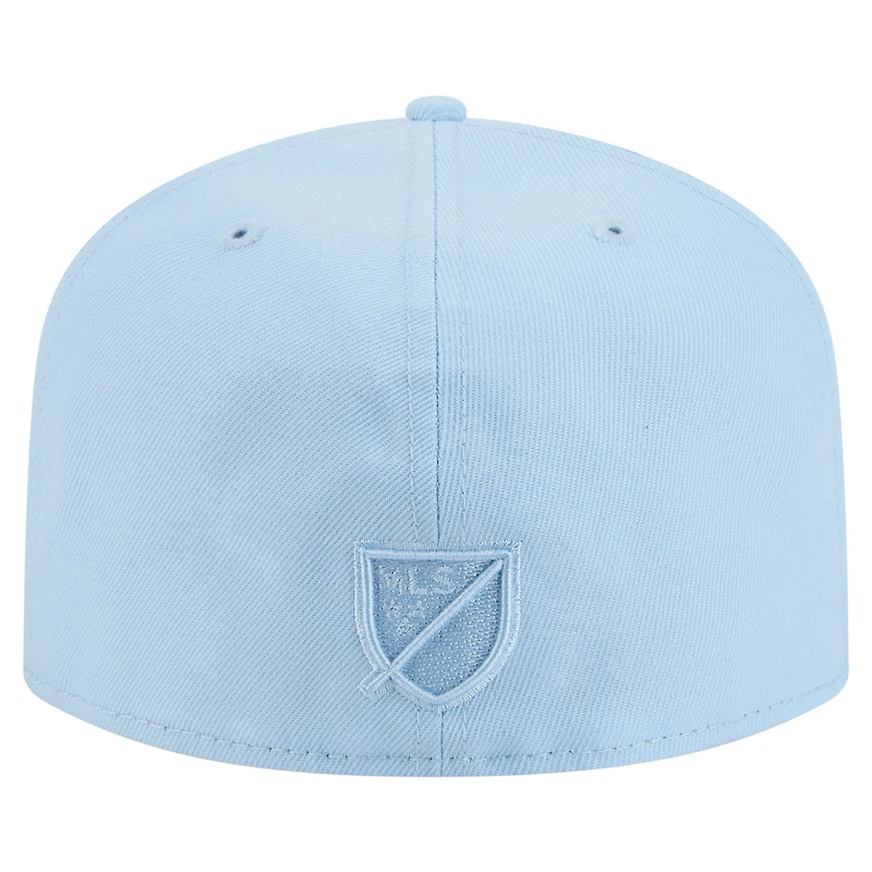 Men's New Era Light Blue Seattle Sounders FC Color Pack A-Frame 59FIFTY Fitted Hat