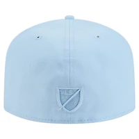 Men's New Era Light Blue Seattle Sounders FC Color Pack A-Frame 59FIFTY Fitted Hat
