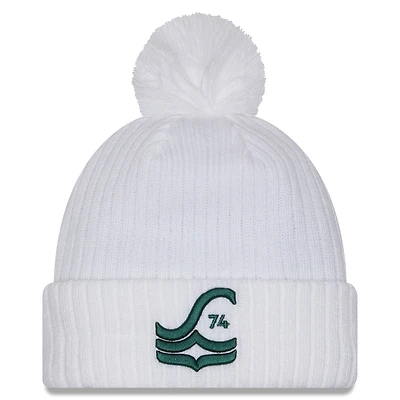 Bonnet tricoté à revers et pompon New Era blanc Seattle Sounders FC 2025 pour homme