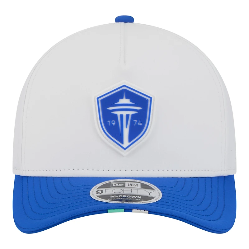 Casquette New Era blanche Seattle Sounders FC 2026 MLS Kick Off 9FORTY M-Crown à monture ajustable