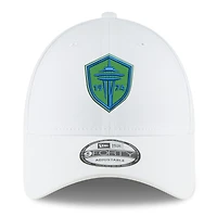 Men's New Era  White Seattle Sounders FC  Primary Logo 9FORTY Adjustable Hat