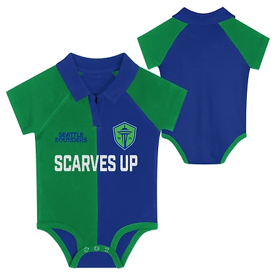 Body raglan à col en V pour nouveau-né vert Seattle Sounders FC League Champ
