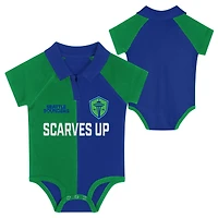 Body raglan à col en V pour nouveau-né vert Seattle Sounders FC League Champ