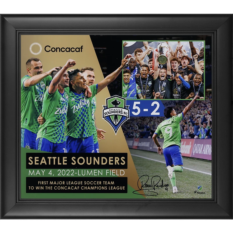 Raul Ruidiaz Seattle Sounders FC Autographed 15" x 17" 2022 CONCACAF Champions Collage 