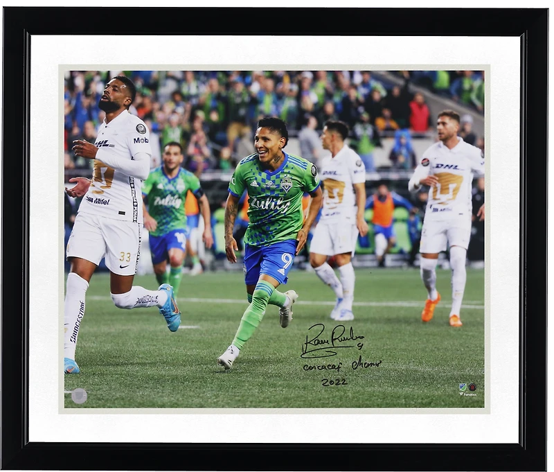 Raul Ruidiaz Seattle Sounders FC Autographed 16" x 20" 2022 CONCACAF Goal Celebrating Photograph with "CONCACAF Champ 2022" Inscription