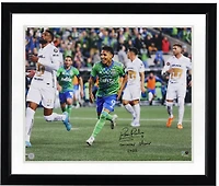 Raul Ruidiaz Seattle Sounders FC Autographed 16" x 20" 2022 CONCACAF Goal Celebrating Photograph with "CONCACAF Champ 2022" Inscription