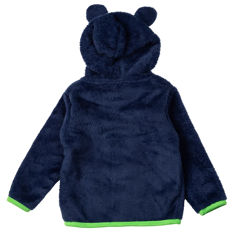 Sweat à capuche zippé en peluche Tie-Breaker Teddy bleu marine des Seattle Sounders FC pour tout-petits
