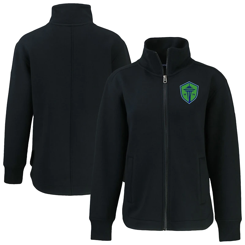 Women's Cutter & Buck  Black Seattle Sounders FC Roam Eco Full-Zip Recycled Jacket