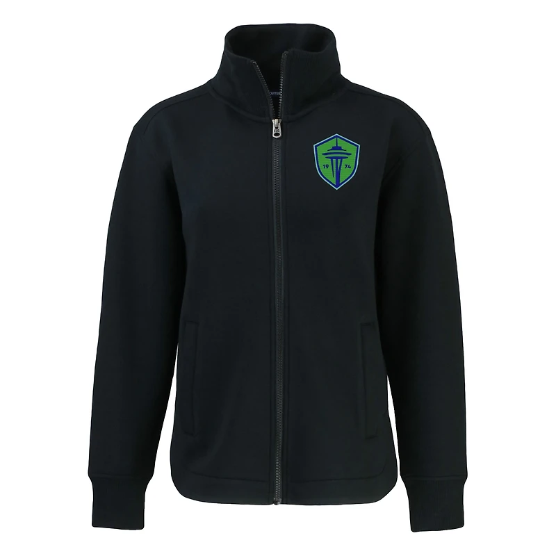 Women's Cutter & Buck  Black Seattle Sounders FC Roam Eco Full-Zip Recycled Jacket