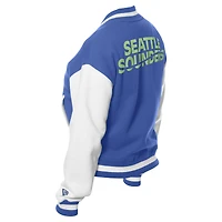 Women's 5th & Ocean by New Era Blue Seattle Sounders FC Throwback Full-Snap Jacket