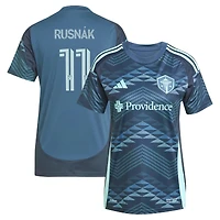 Maillot de joueur réplique du kit The Salish Sea 2025 des Seattle Sounders FC bleu adidas Albert Rusnak pour femme