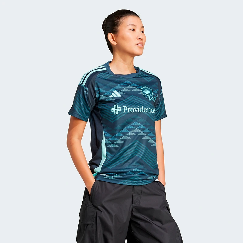 Women's adidas Blue Seattle Sounders FC 2025 The Salish Sea Kit Replica Jersey