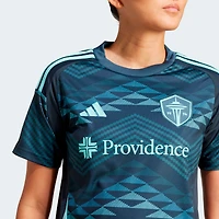 Maillot réplique du kit The Salish Sea 2025 des Seattle Sounders FC bleu adidas pour femme