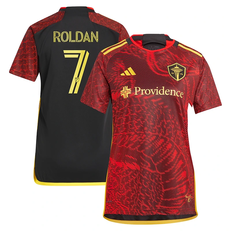 Women's adidas Cristian Roldan Red Seattle Sounders FC 2024 The Bruce Lee Kit Replica Player Jersey