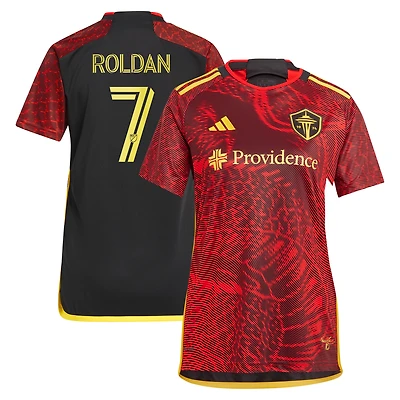 Women's adidas Cristian Roldan Red Seattle Sounders FC 2024 The Bruce Lee Kit Replica Player Jersey