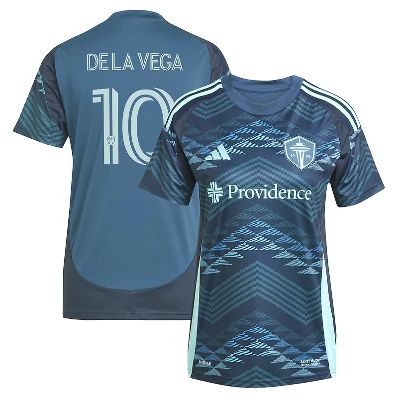 Women's adidas Pedro de la Vega Blue Seattle Sounders FC 2025 The Salish Sea Kit Replica Player Jersey