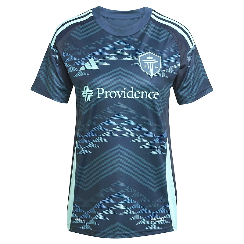 Maillot de joueur réplique du kit The Salish Sea 2025 bleu adidas Pedro la Vega pour femme Seattle Sounders FC
