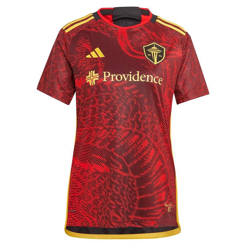 Women's adidas Pedro de la Vega Red Seattle Sounders FC 2024 The Bruce Lee Kit Replica Player Jersey