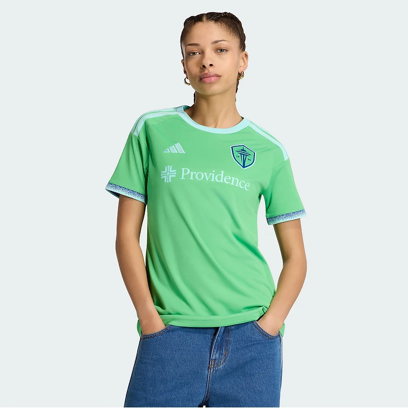 Women's adidas Rave Green Seattle Sounders FC 2026 The Evergreen State Kit Replica Jersey