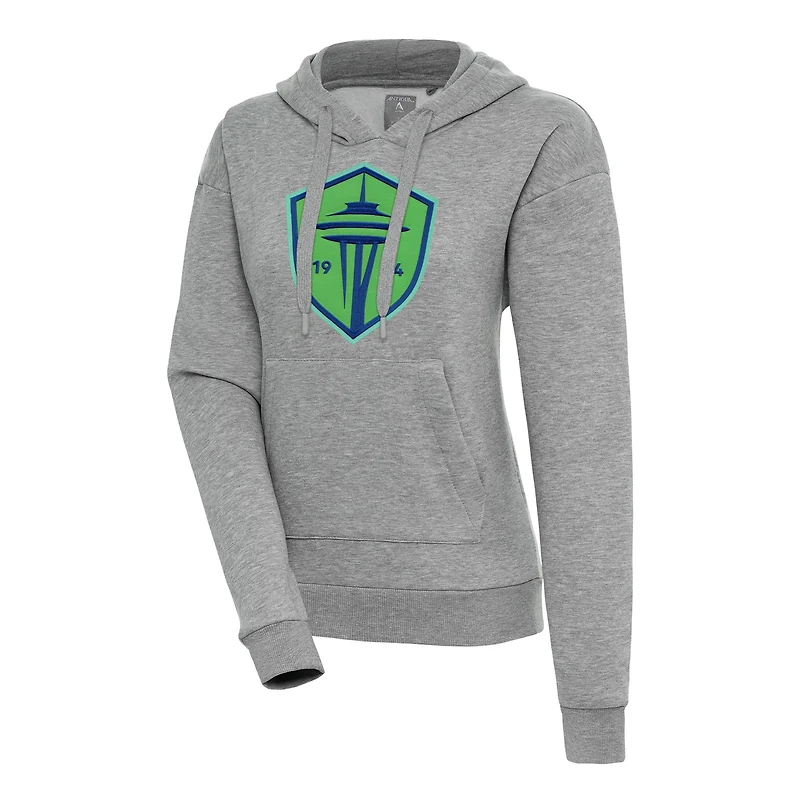 Sweat à capuche Victory gris chiné pour femme des Seattle Sounders FC