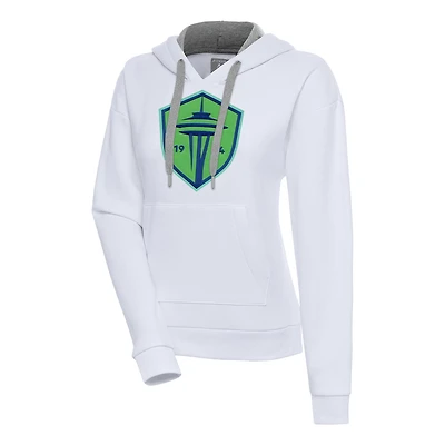 Sweat à capuche blanc Antigua pour femme Seattle Sounders FC Victory