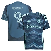 Maillot de joueur réplique du kit The Salish Sea 2025 des Seattle Sounders FC bleu adidas Jesus Ferreira pour jeunes