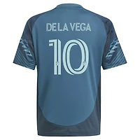 Maillot de joueur réplique du kit The Salish Sea 2025 bleu adidas Pedro la Vega pour jeunes Seattle Sounders FC