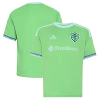 Youth adidas Rave Green Seattle Sounders FC 2026 The Evergreen State Kit Replica Jersey
