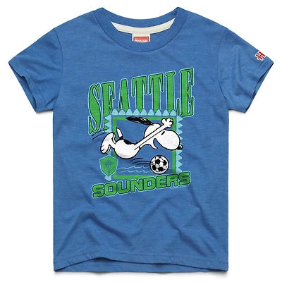 Youth Homage  Blue Seattle Sounders FC MLS x Peanuts Snoopy Graphic Tri-Blend T-Shirt