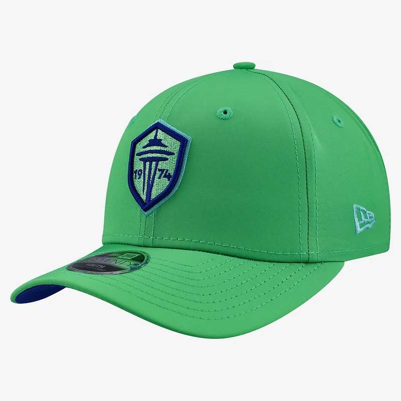 Casquette ajustable New Era Rave Green Seattle Sounders FC pour jeunes (modèle Hook 9SEVENTY)