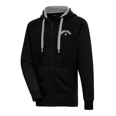 Sweat à capuche entièrement zippé Antigua Black Seattle Steelheads Victory pour homme