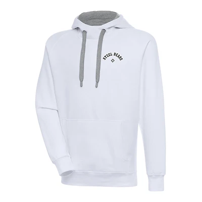 Men's Antigua White Seattle Steelheads Victory Pullover Hoodie
