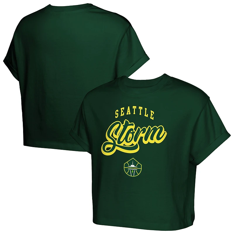T-shirt court vert Seattle Storm City Pennant pour jeunes filles
