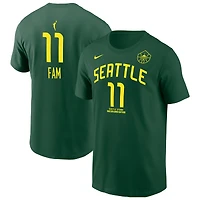 T-shirt Nike Awa Fam Green Seattle Storm Explorer Edition pour homme, avec nom et numéro