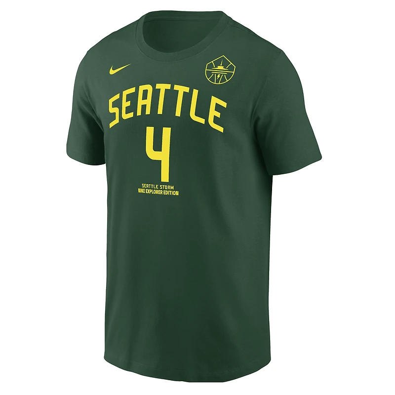Men's Nike Flau'jae Johnson Green Seattle Storm Explorer Edition Name & Number T-Shirt