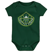Newborn Outerstuff  Seattle Storm Destiny 3-Piece Creeper Set
