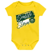 Newborn Outerstuff  Seattle Storm Destiny 3-Piece Creeper Set