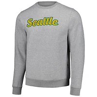 Sweat-shirt unisexe Kur8ted Heather Grey Seattle Storm Satin Stitch Core