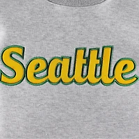 Sweat-shirt unisexe Kur8ted Heather Grey Seattle Storm Satin Stitch Core