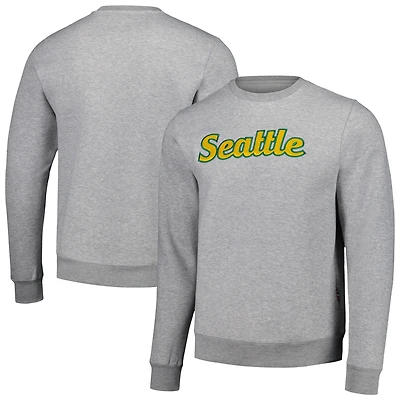 Sweat-shirt unisexe Kur8ted Heather Grey Seattle Storm Satin Stitch Core