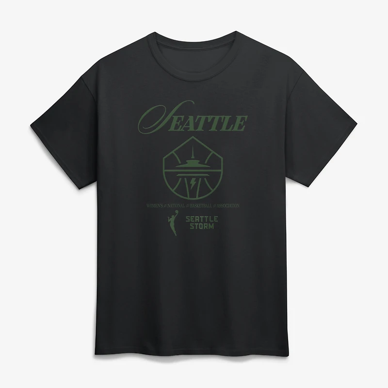 T-shirt unisexe noir Seattle Storm Motion avec logo athlétique