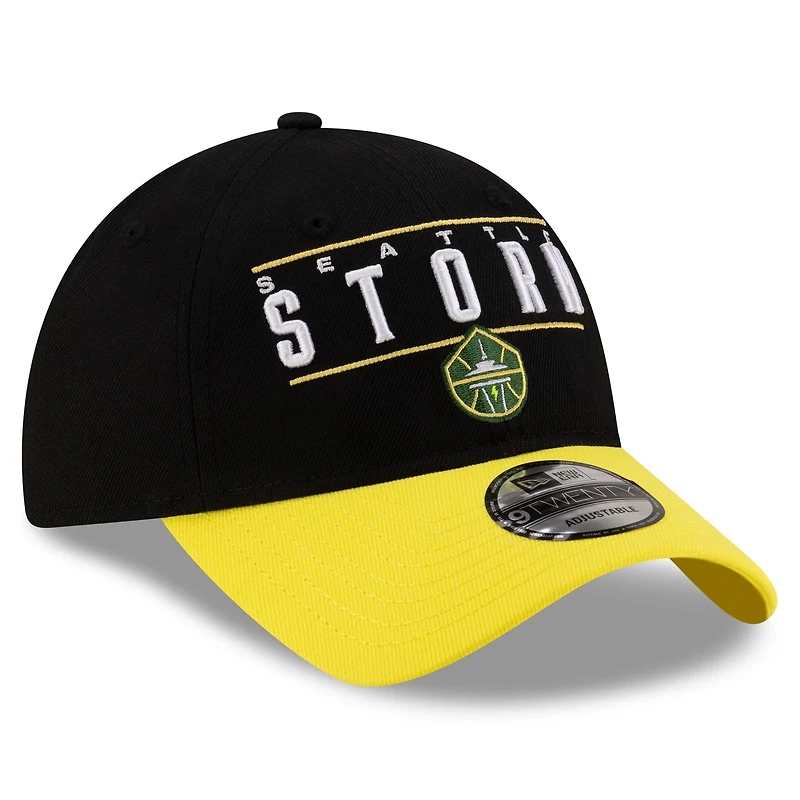 Casquette ajustable unisexe New Era Seattle Storm 2025 WNBA Draft 9TWENTY noire/jaune
